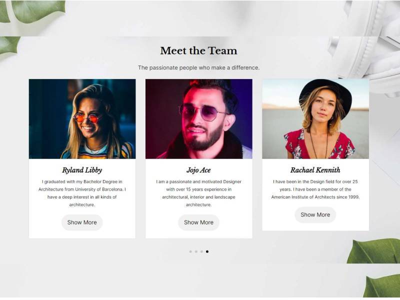 Card Carousel with Team Members